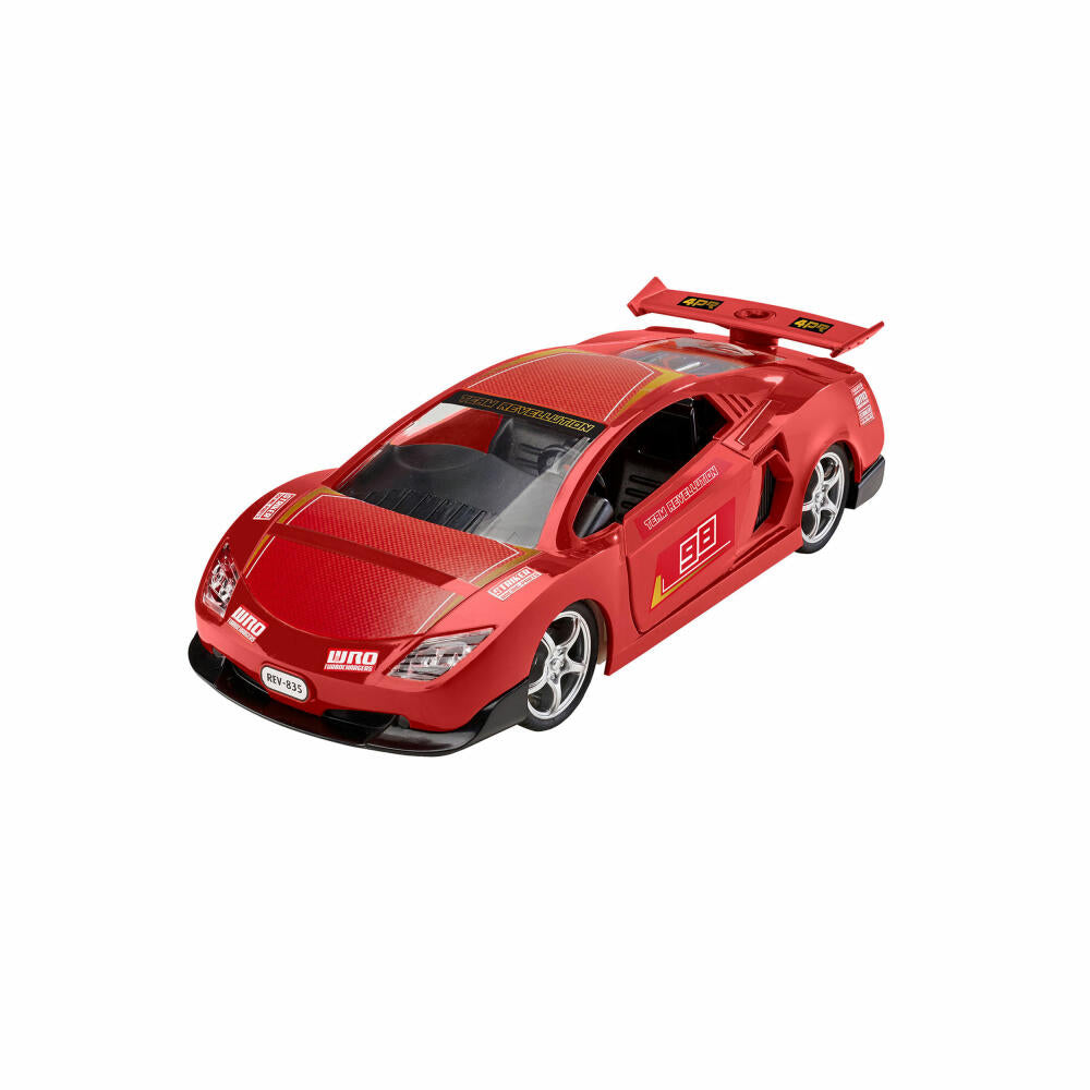 Revell Junior Kit Pull Back Racing Car, Rennauto, Rot, Modellbausatz für Kinder, 38 Teile, ab 4 Jahren, 00835