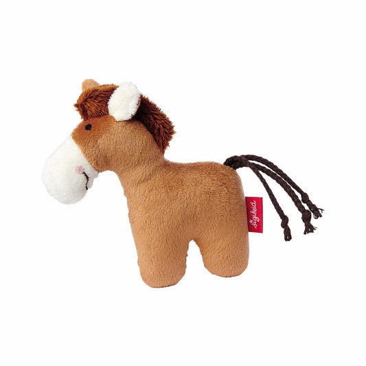 sigikid Red Stars rattle horse brown, rattle grasping toy, grasping toy, cuddly toy, baby toy, baby toy, polyester, brown, 41174