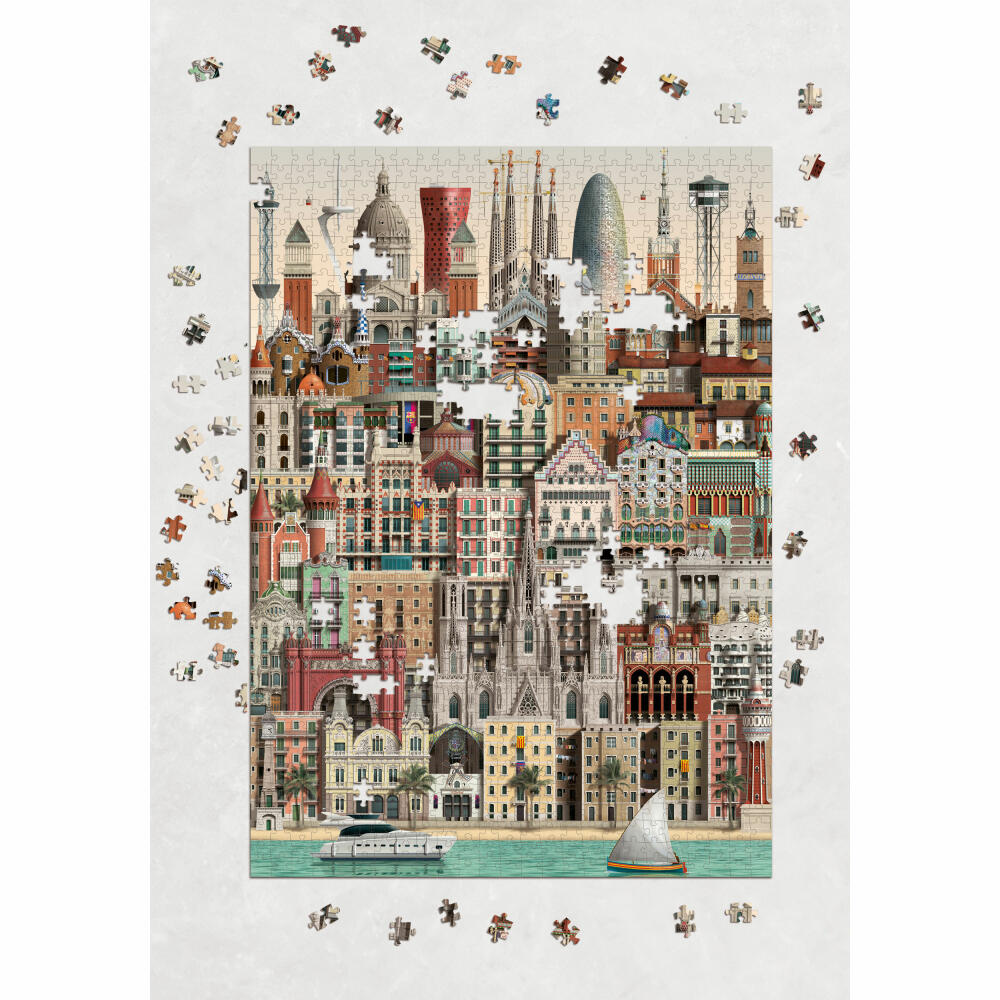 Martin Schwartz Puzzle Barcelona, City Puzzle Spain, 50 x 70 cm, 1000 pieces, MS0607