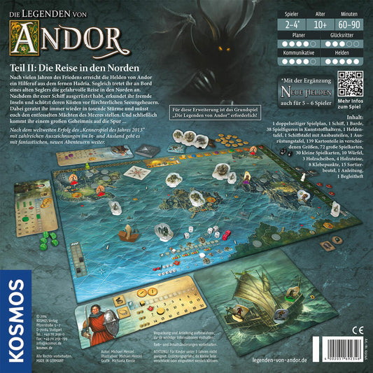 KOSMOS Die Legenden von Andor - Teil II Die Reise in den Norden, Erweiterung zum Grundspiel, Abenteuer und Strategie, Spiel, ab 10 Jahren, 692346