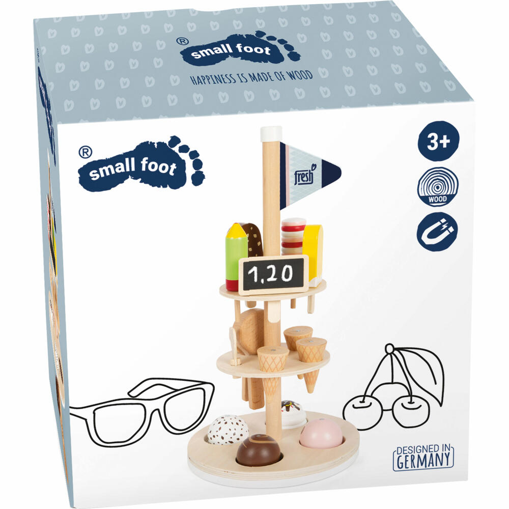 Legler small foot Eisständer fresh, Lebensmittelspielzeug, Eis Ständer, Spielzeug, Küche, Kaufladen, 12232