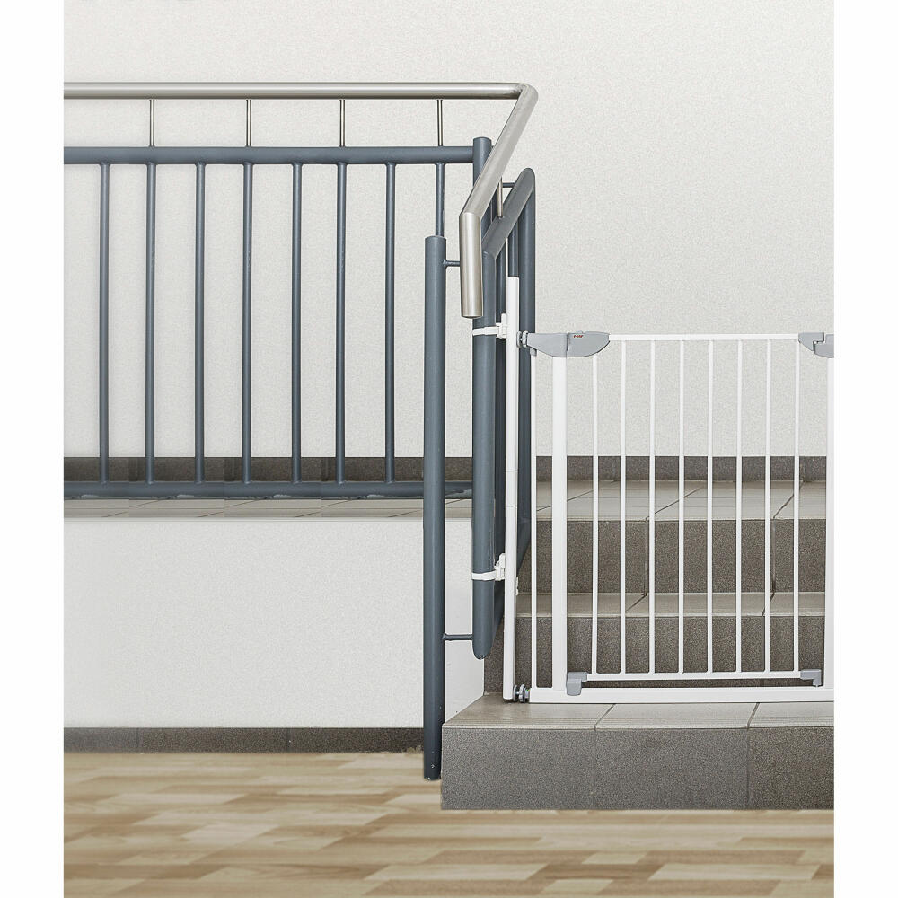 reer StairFlex Geländerbefestigungsset, Geländerbefestigung, Zubehör, Montage von Treppengittern, Weiß, 46906