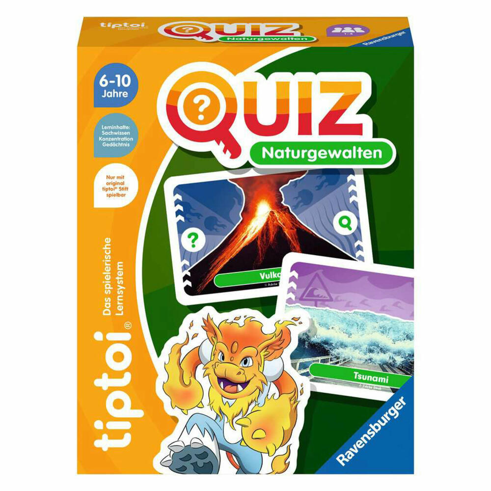 Ravensburger tiptoi Quiz Natural Forces, Quiz Game, Knowledge Game, Card Game, Educational Game, Children, 00167