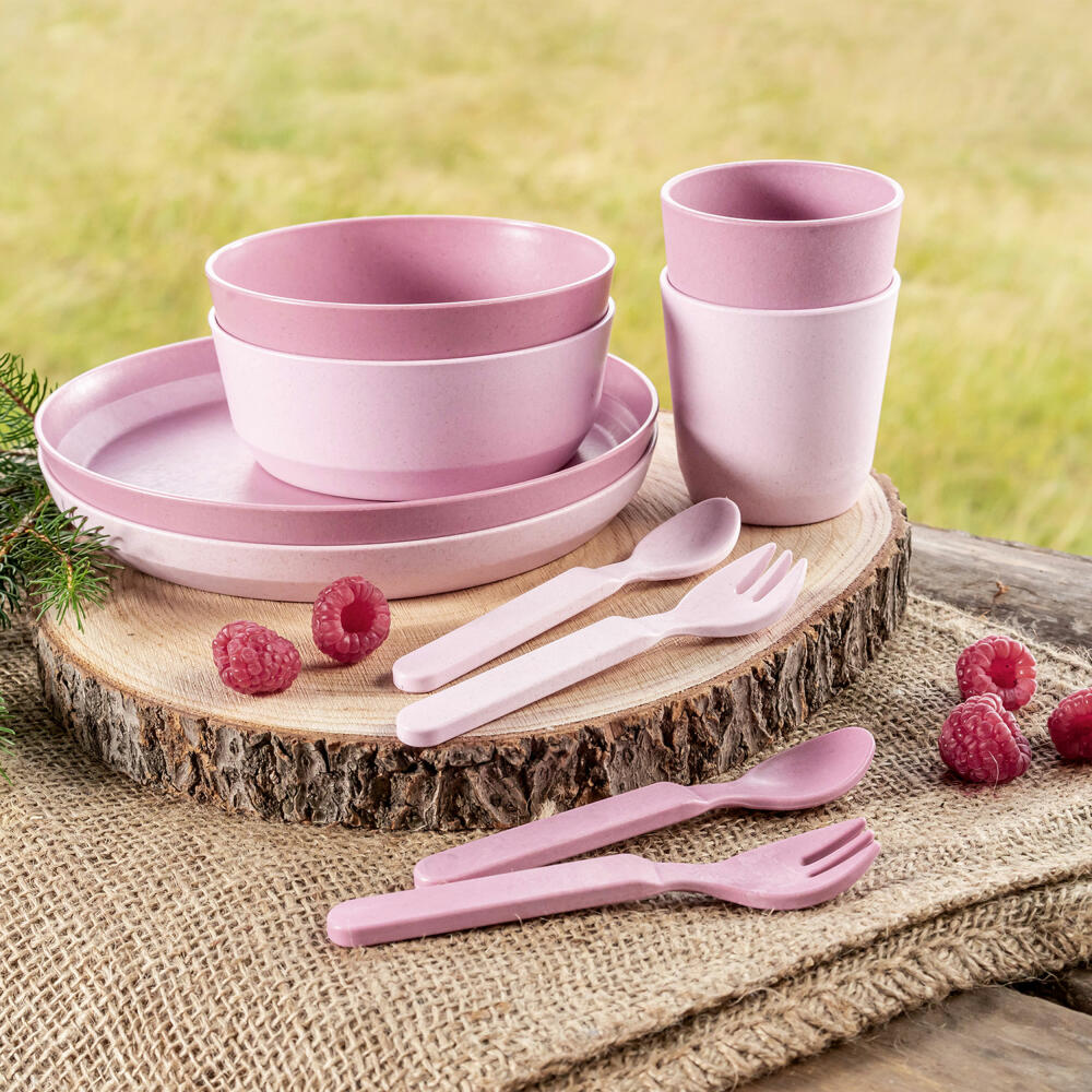 reer Growing Teller, 2er Set, Essteller, Kinderteller, Speiseteller, Rosa, Ø 20 cm, 22074