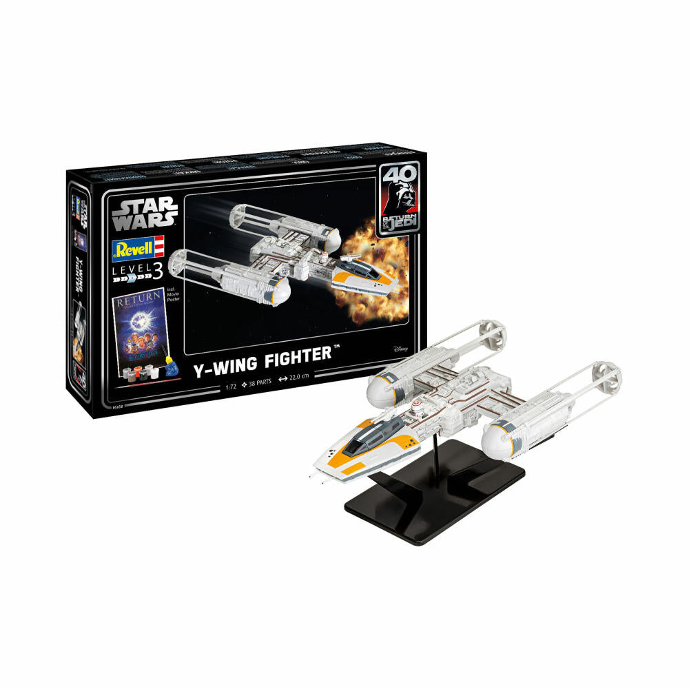 Revell Modellbausatz Geschenkset Y-Wing Fighter, mit Basis-Zubehör, 38 Teile, 05658