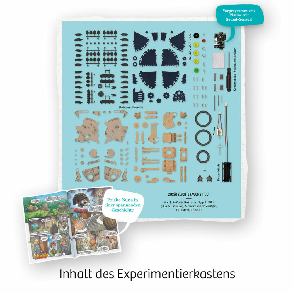 KOSMOS Experimentierkästen Nuna Igel-Roboter, Experimentierkasten, Igel Roboter, Modellbausatz, ab 8 Jahren, 62066