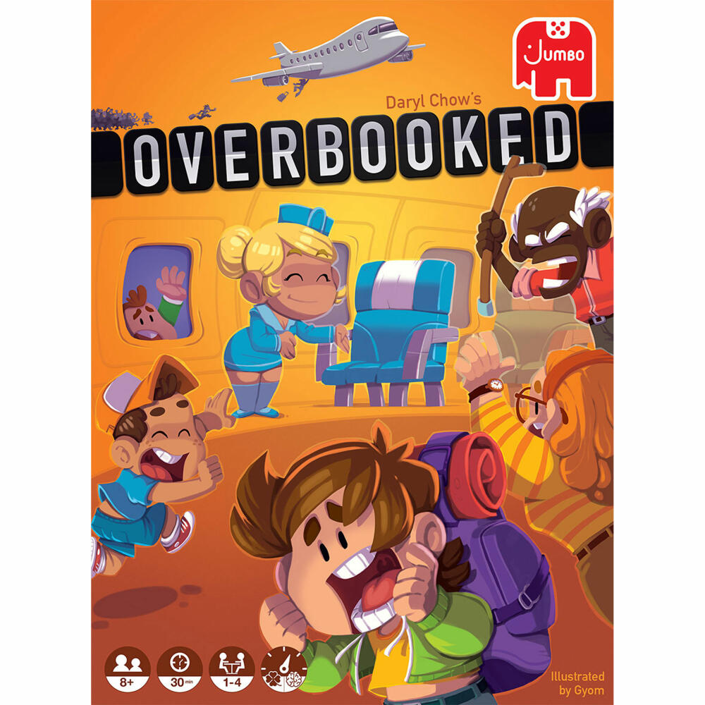 Jumbo Spiele Overbooked, Gesellschaftsspiel, Familienspiel, Taktikspiel, ab 8 Jahre, 19738
