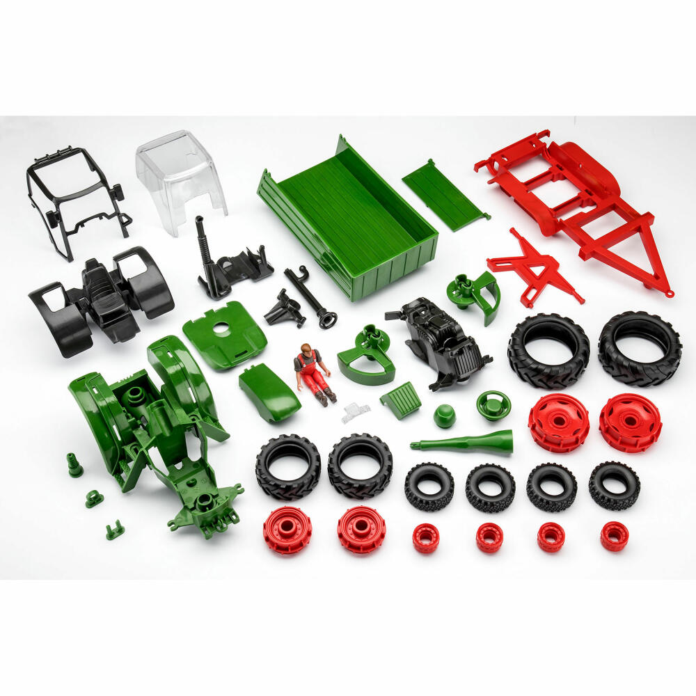 Revell Junior Kit Traktor mit Anhänger, mit Spielfigur, Modellbausatz für Kinder, 67 Teile, ab 4 Jahren, 00817