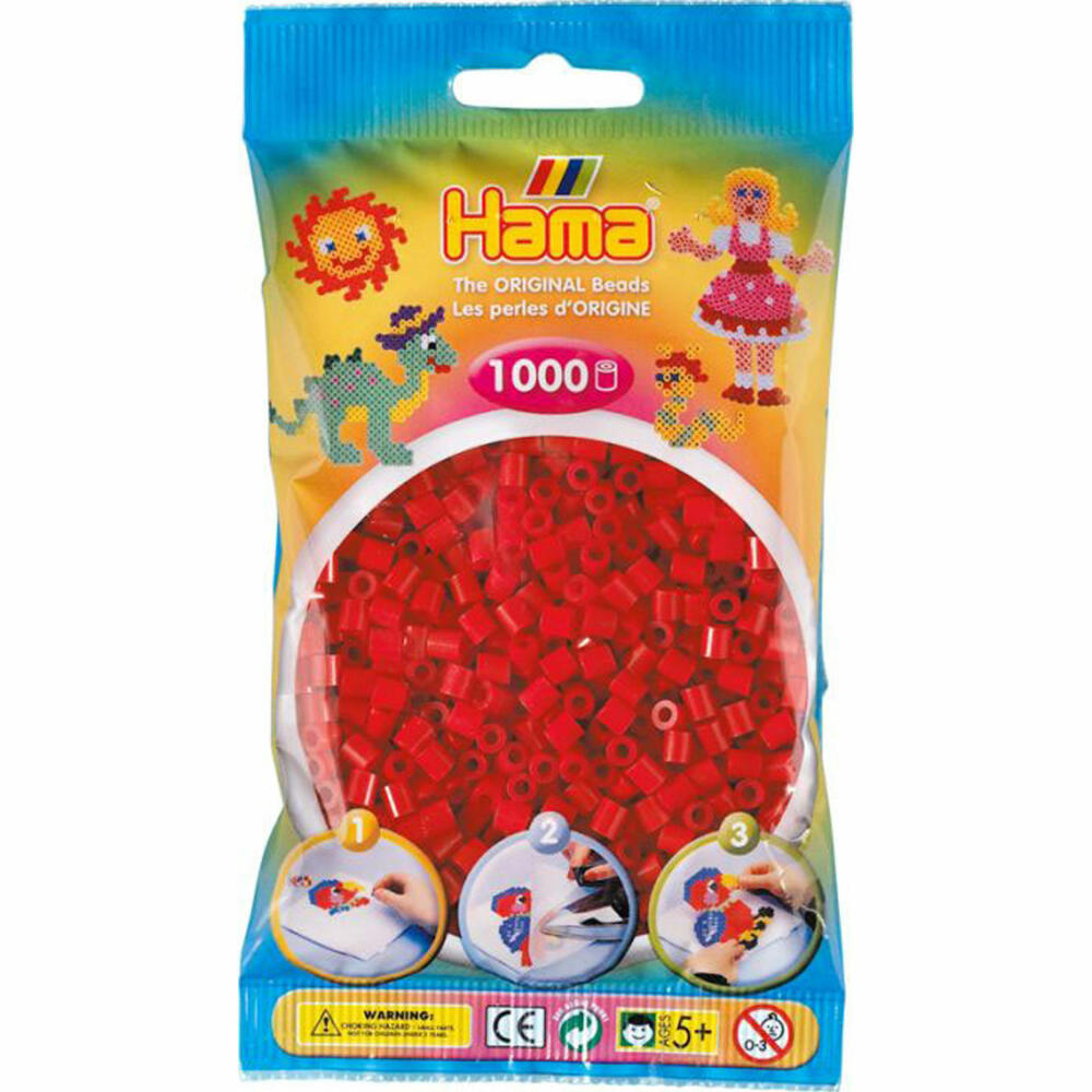 Hama Iron-On Beads Midi - Medium Red 1000 Beads