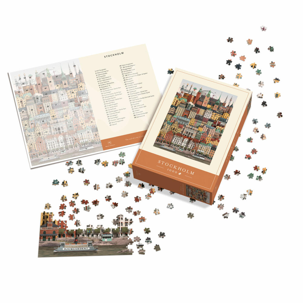 Martin Schwartz Puzzle Stockholm, Städtepuzzle Schweden, 50 x 70 cm, 1000 Teile, MS0603
