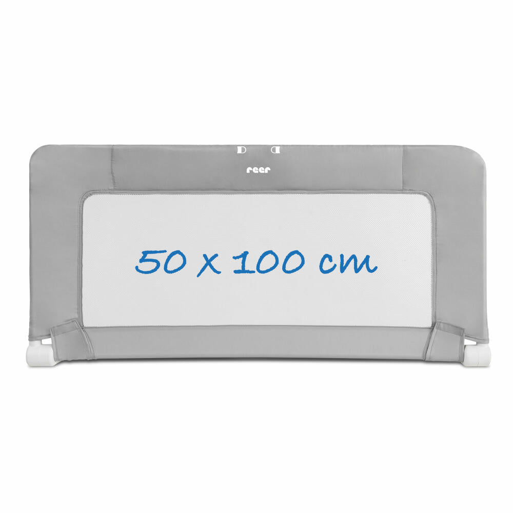 reer ByMySide XL Bettgitter, Rausfallschutz für Bett, Bettschutzgitter, Schutzgitter, mit Abklappfunktion, Länge 100 cm, 45010