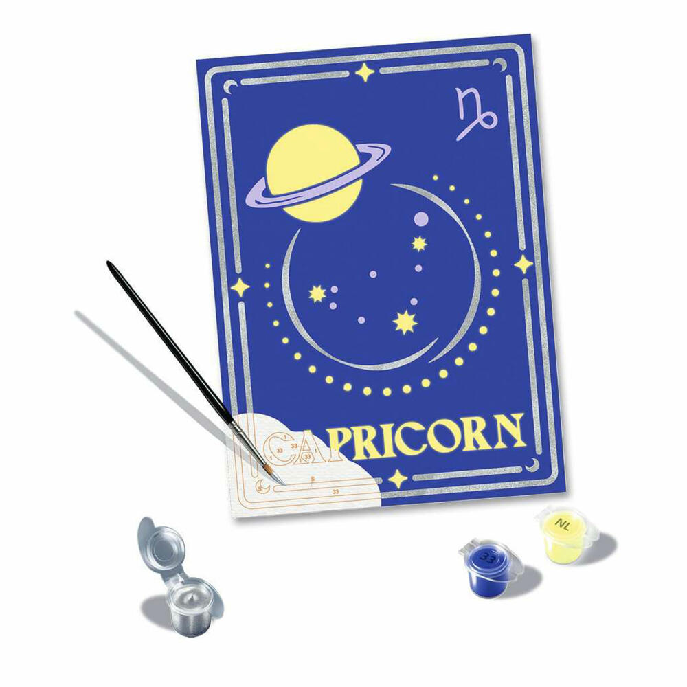 Ravensburger CreArt Sternzeichen Zodiac Sign Steinbock, Malen nach Zahlen, Malset, Malvorlage, Malen, 23739