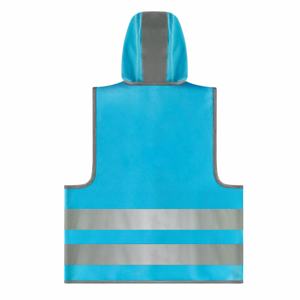 reer MyBuddyGuard Sicherheitsweste, Warnweste, Signalweste, Kinder, mit Kapuze, Blau, 53012