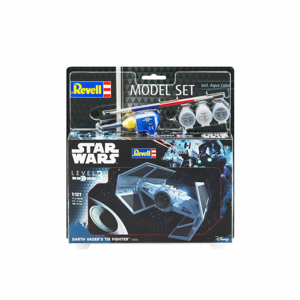 Revell Model Set Star Wars Darth Vaders TIE Fighter, Modellbausatz, Modell Bausatz, 21 Teile, ab 10 Jahre, 63602