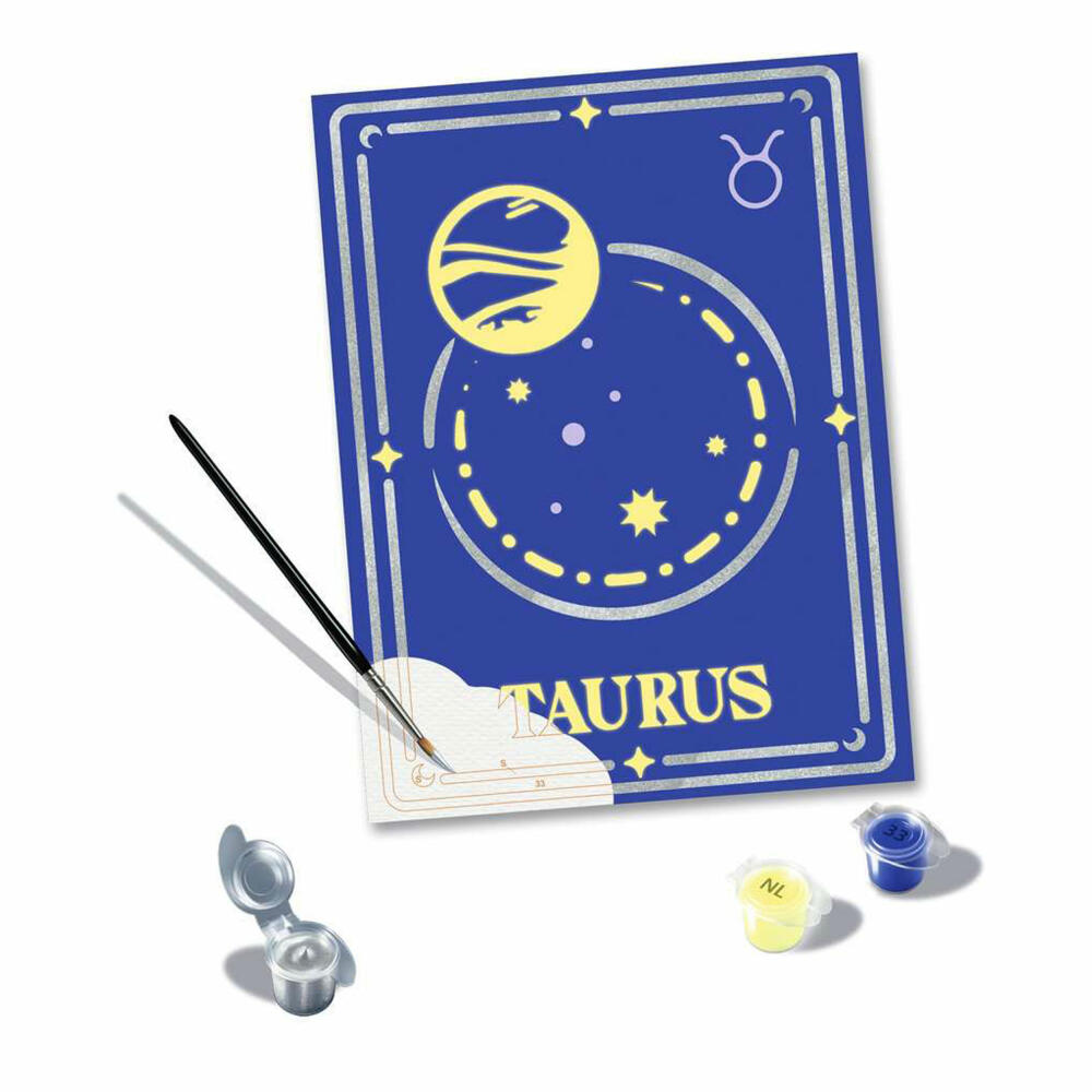 Ravensburger CreArt Sternzeichen Zodiac Sign Stier, Malen nach Zahlen, Malset, Malvorlage, Malen, 23734