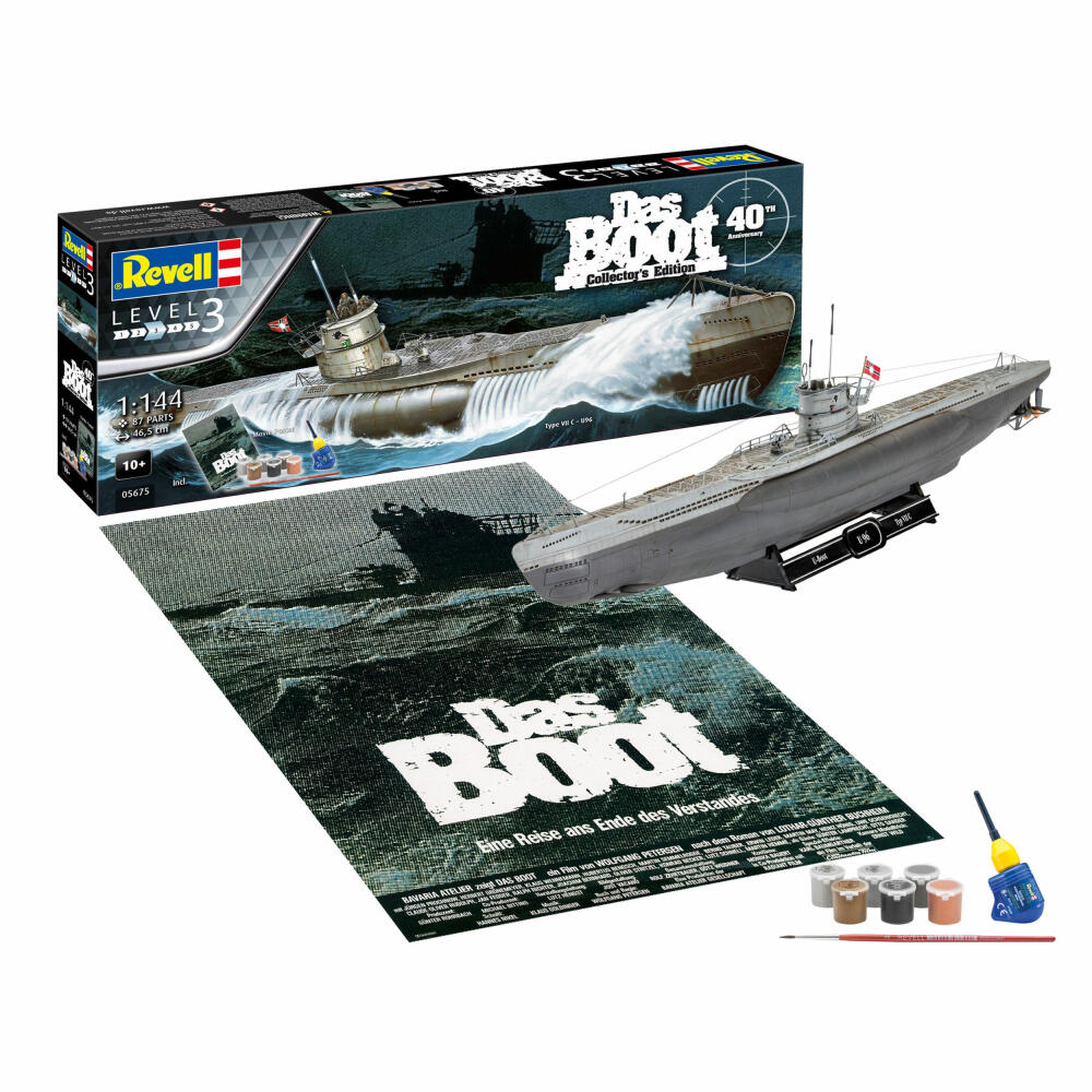 Revell Modellbausatz Das Boot Collectors Edition 40th Anniversary, U 96, U Boot, Modell Bausatz, 87 Teile, ab 10 Jahre, 05675