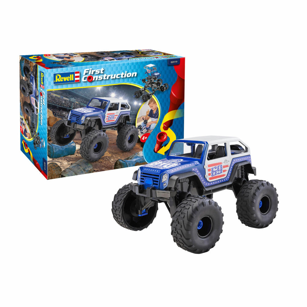 Revell First Construction Monster Truck, Auto, Modellbausatz für Kinder, 45 Teile, ab 4 Jahre, 00919
