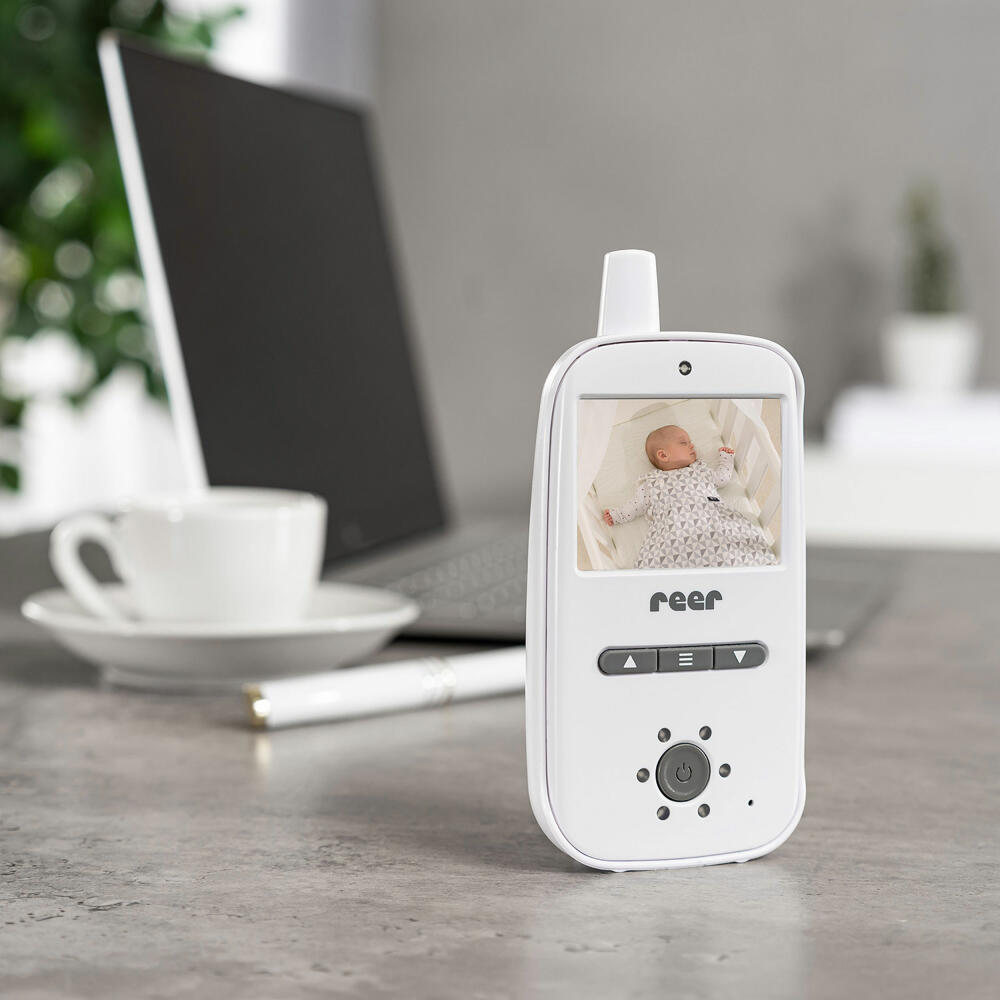 reer BabyCam, Video Babyphone, Babyfon, Kamera, Farbbildschirm, Reichweite bis 300 m, 80420