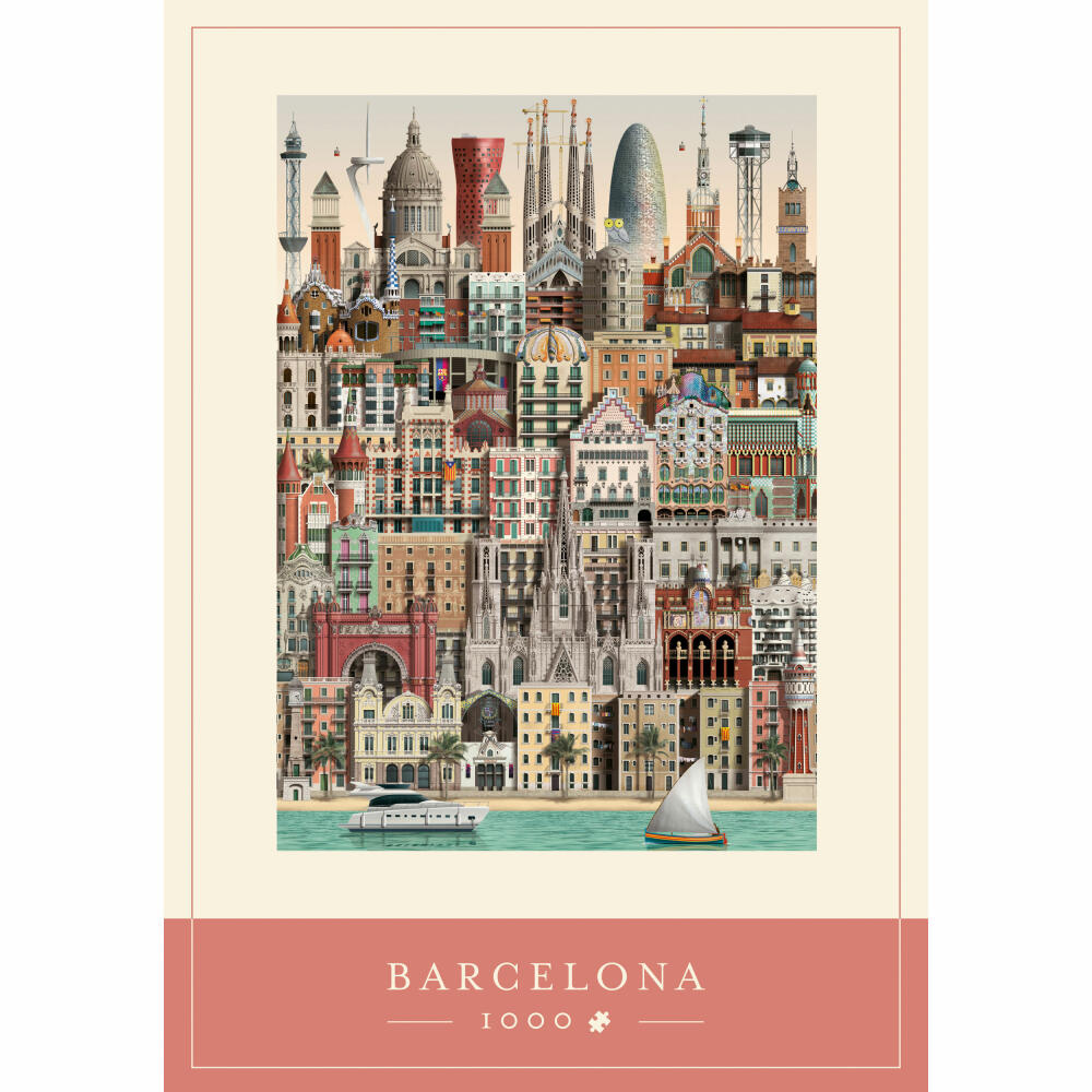 Martin Schwartz Puzzle Barcelona, City Puzzle Spain, 50 x 70 cm, 1000 pieces, MS0607