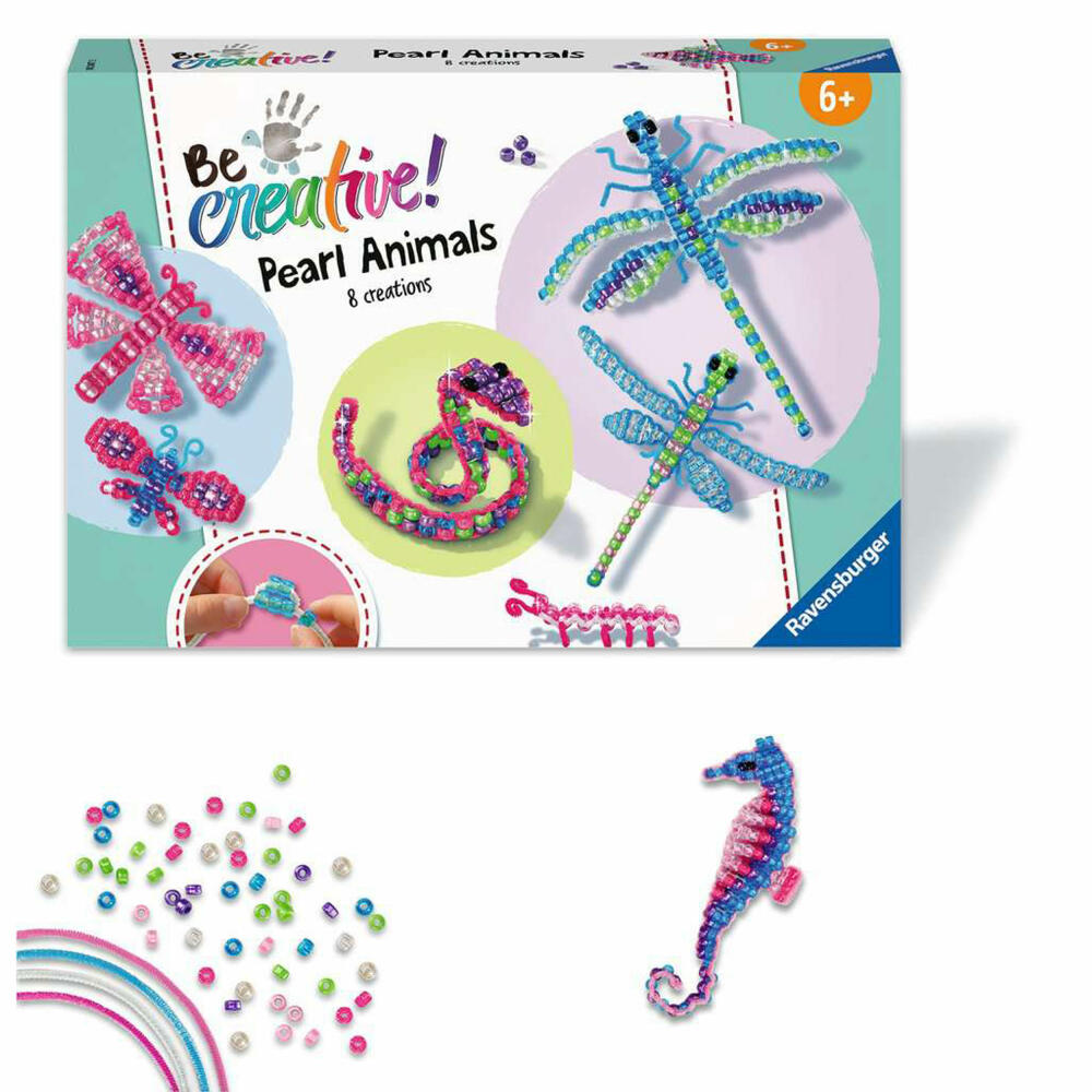 Ravensburger BeCreative Pearl Animals, Beaded Animals, Craft Set, Craft Set, Crafting, 18247