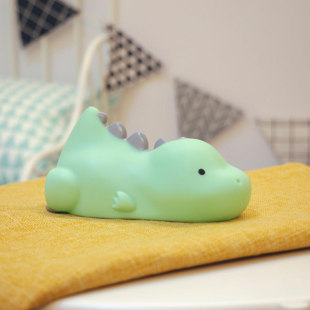 reer lumilu Lazy Friends Dino, Nachtlicht, Schlummerlicht, Beruhigungslicht, LED, mit Timer, 52223