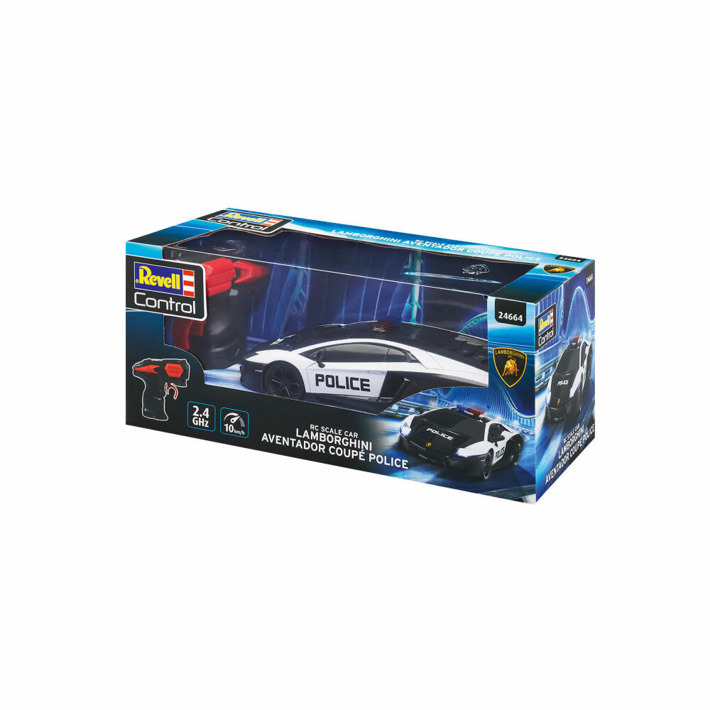 Revell Control RC Scale Car Lamborghini Aventador Coupé Police, Ferngesteuertes Auto, Spielzeug, ab 8 Jahre, 24664