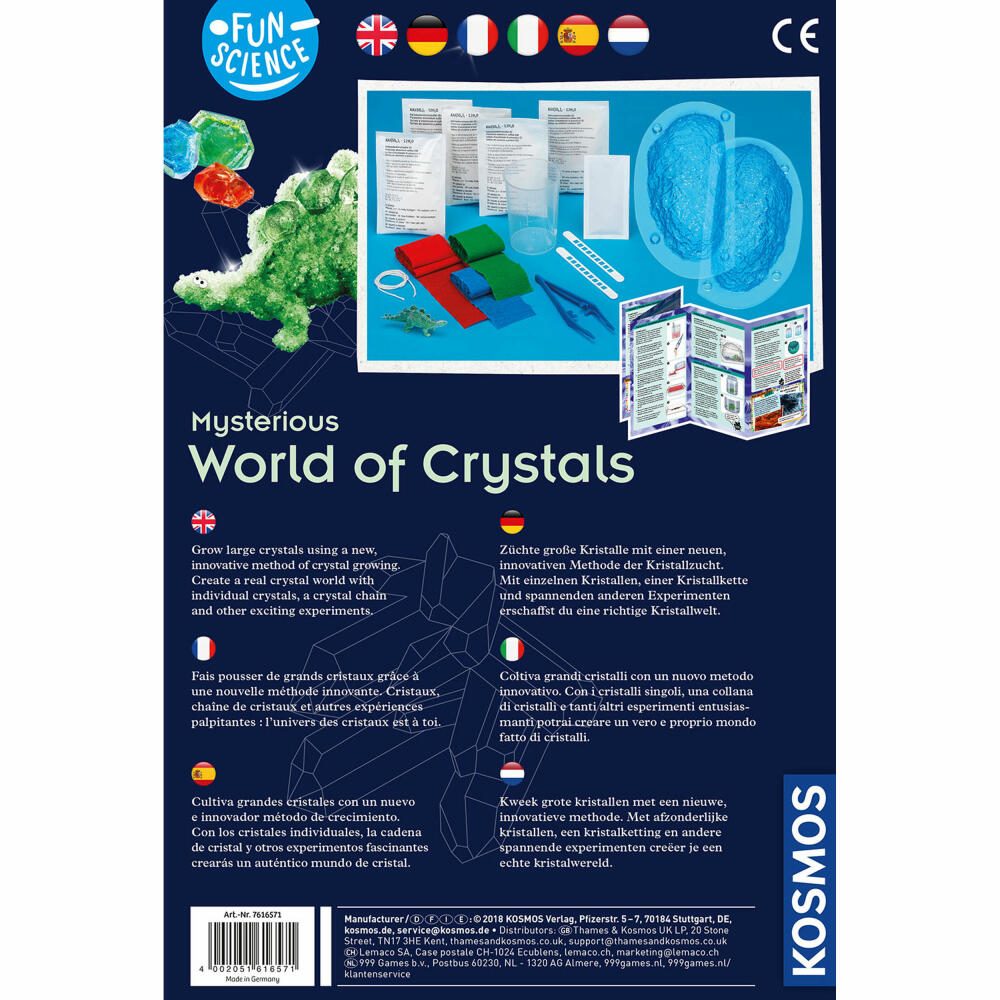 KOSMOS Fun Science Mysterious Crystal World / World of Crystals, Experiments, Multilingual, 616571