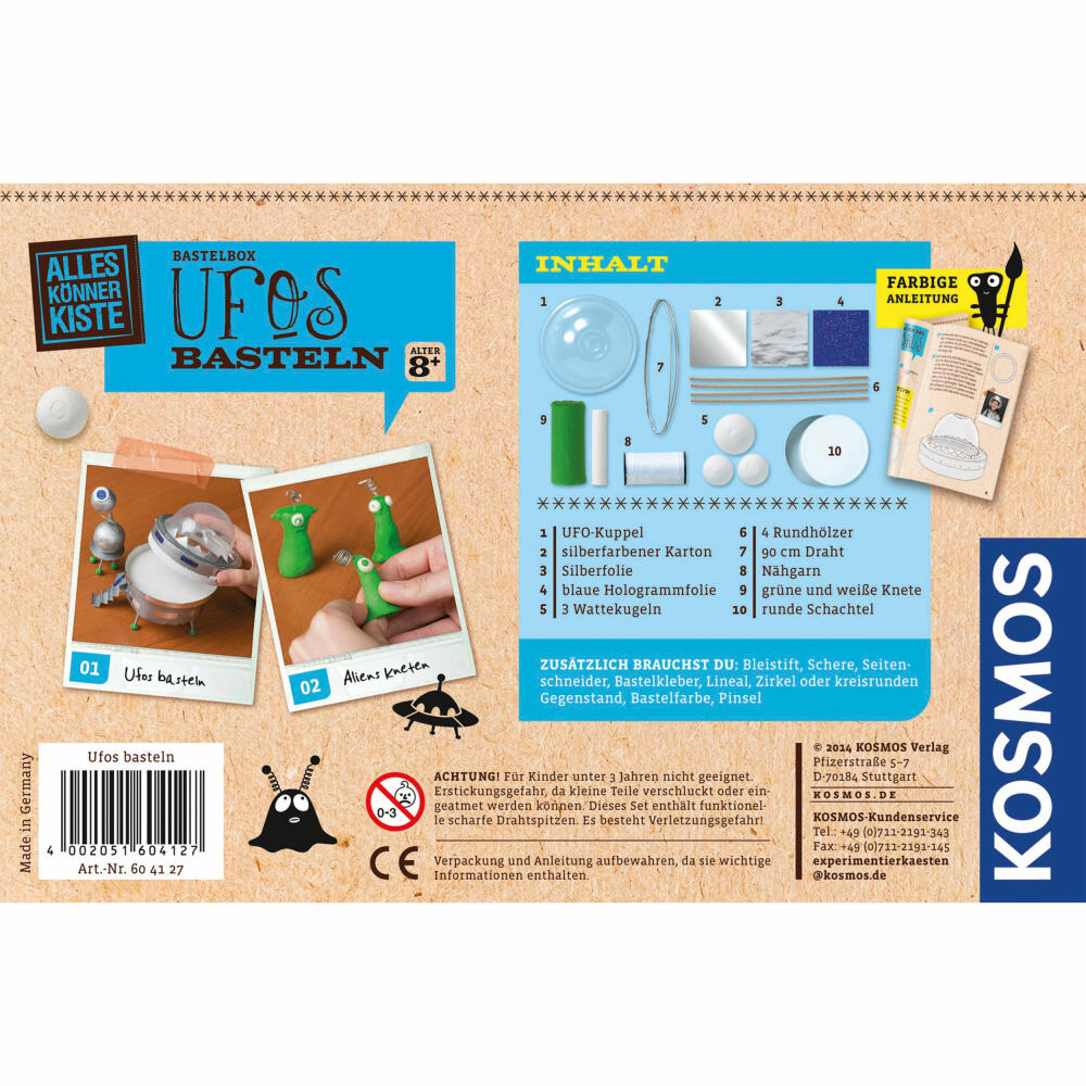 KOSMOS All-rounder box for making UFOs, experiment box, craft box, making flying objects and aliens, from 8 years, 604127