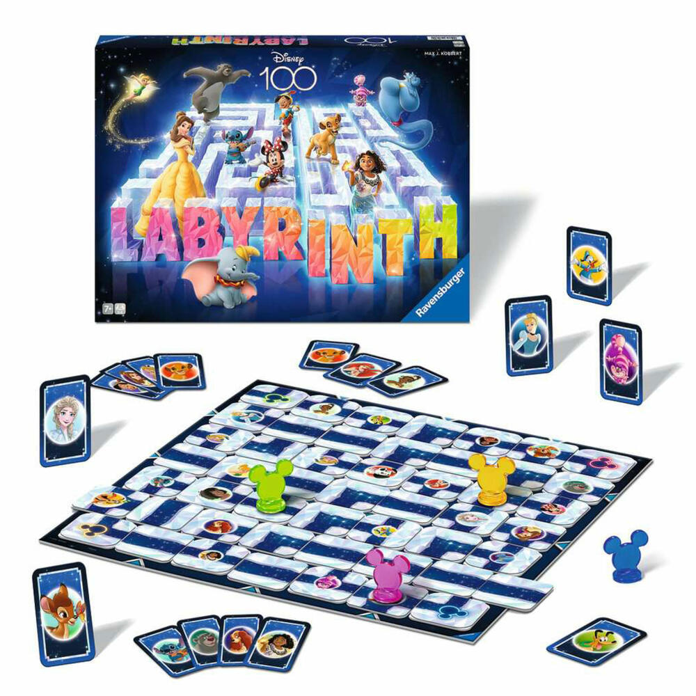 Ravensburger Disney 100 Labyrinth, board game, sliding game, parlor game, family game, 27460