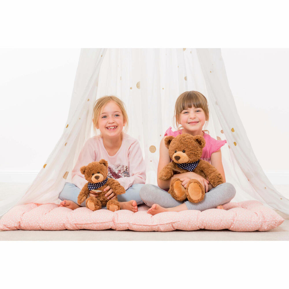 Teddy Hermann Teddy, cuddly toy, stuffed toy, plush toy, teddy bear, with star scarf, plush, brown, 30 cm, 91362