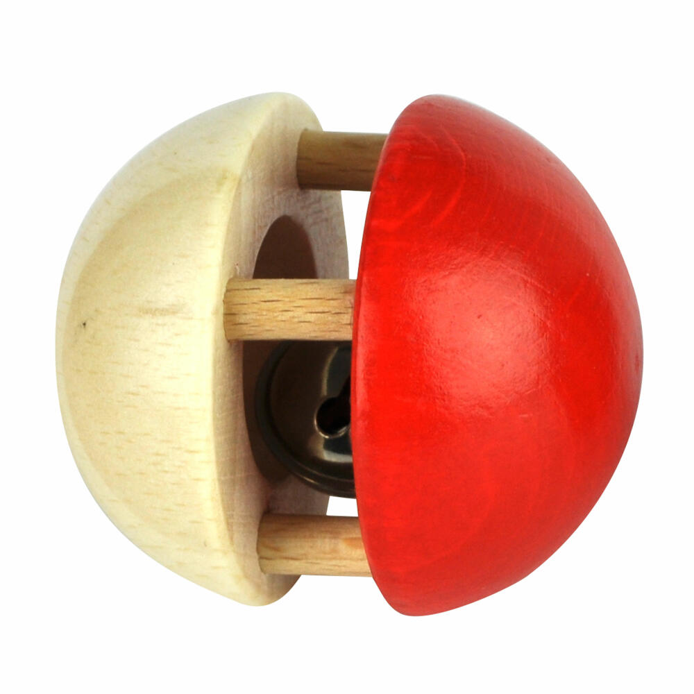 Voggenreiter Music For Kids Premium Ball Bell Beady, Rattle, Musical Toy, Wooden Musical Toy, Red / Brown, 1122