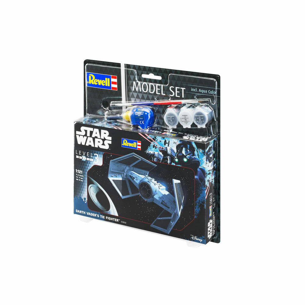 Revell Model Set Star Wars Darth Vaders TIE Fighter, Modellbausatz, Modell Bausatz, 21 Teile, ab 10 Jahre, 63602
