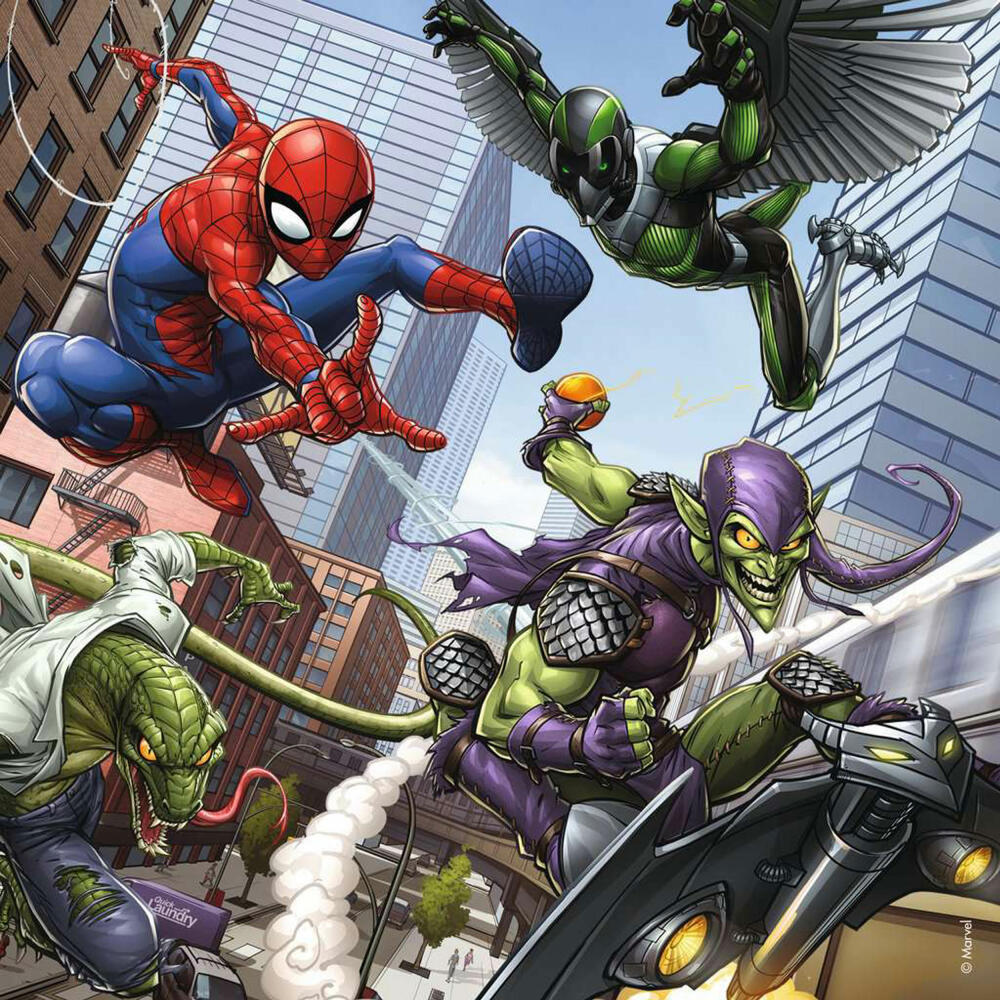 Ravensburger Spider-Man protects the city, puzzle, children's puzzle, laying game, 3 x 49 pieces, 08025