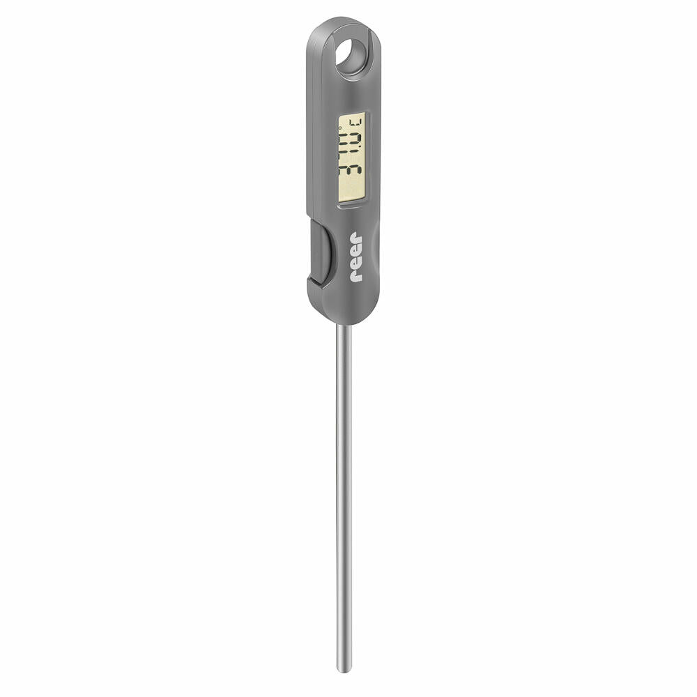 reer FoodTemp Digitales Flaschenthermometer, Flaschen Thermometer, Temperaturmesser, Temperatur Fläschen, Grau, 21021