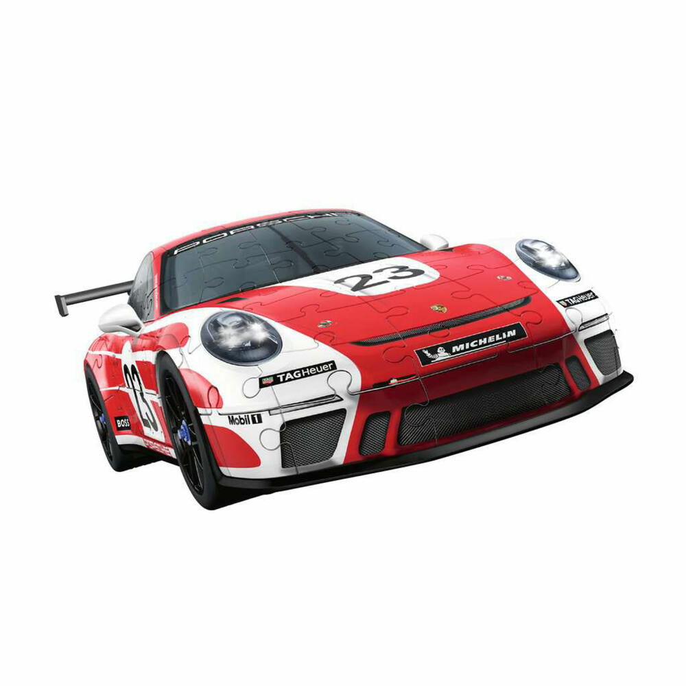 Ravensburger 3D-Puzzle Porsche 911 GT3 Cup Salzburg Design, 3D Puzzle, Kinderpuzzle, Maßstab 1:18, 108 Teile, 11558
