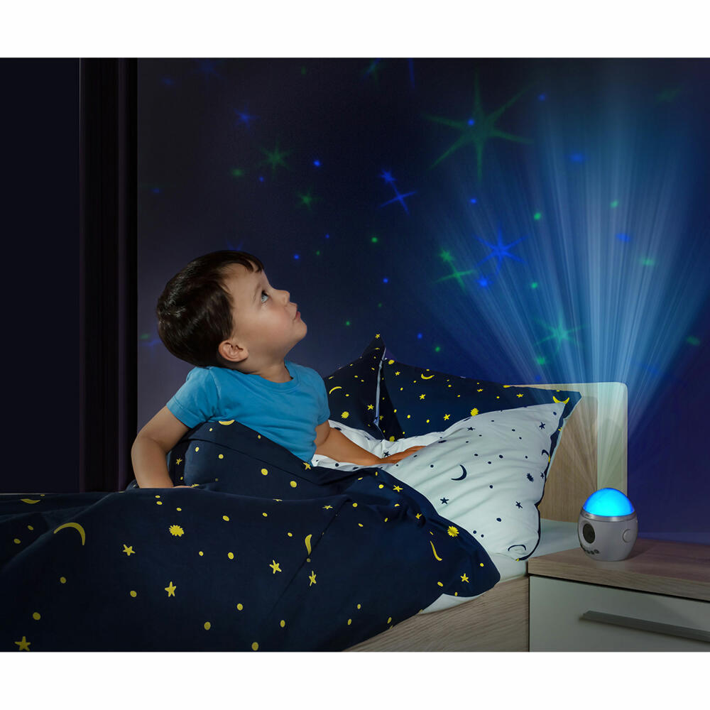reer MyMagicStarlight Einschlaflicht, Nachtlicht mit Sternenprojektor, Sternenhimmel, Baby Nachtleuchte, Musikfunktion, 52050
