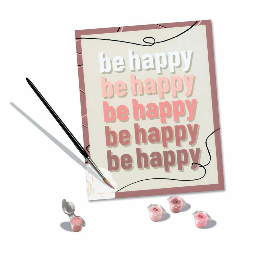 Ravensburger CreArt Be Happy, painting by numbers, painting set, coloring page, painting, 23544
