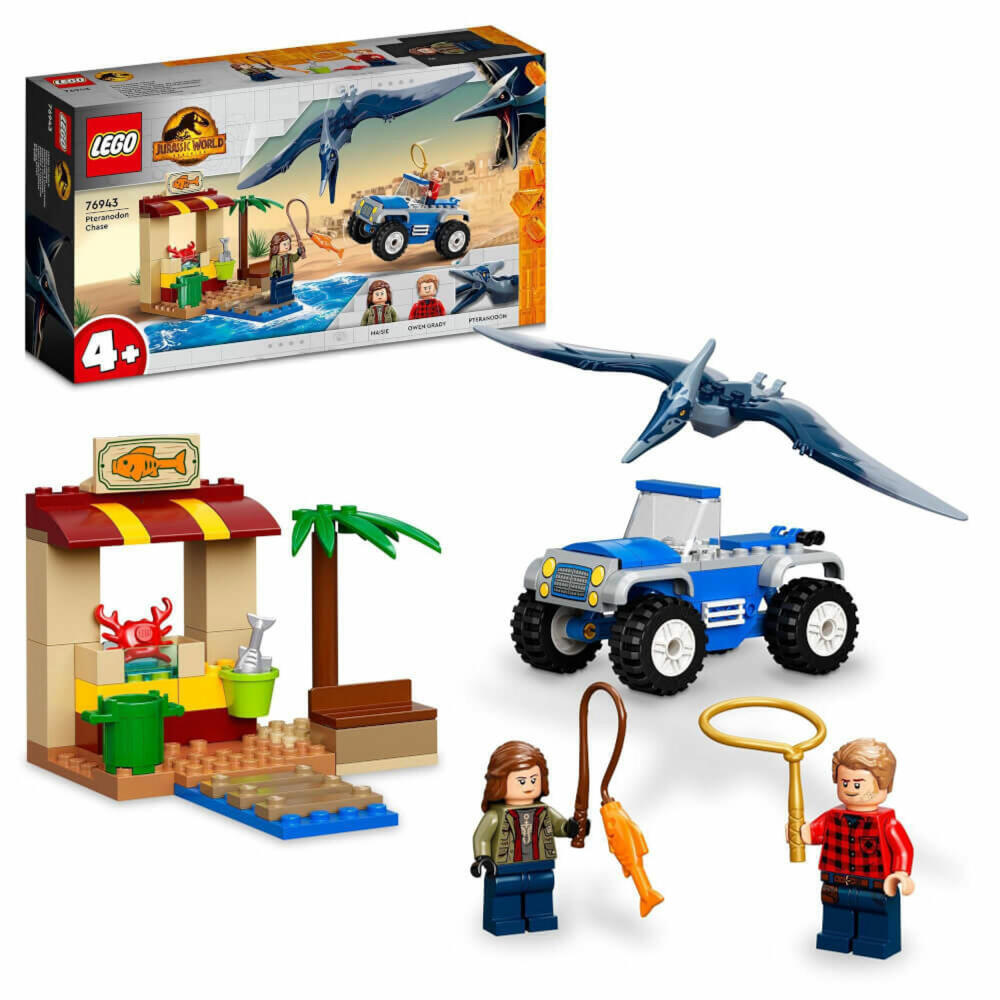 LEGO Jurassic World Pteranodon-Jagd, 94-tlg., Bauset, Konstruktionsset, Bausteine, Spielzeug, ab 4 Jahre, 76943