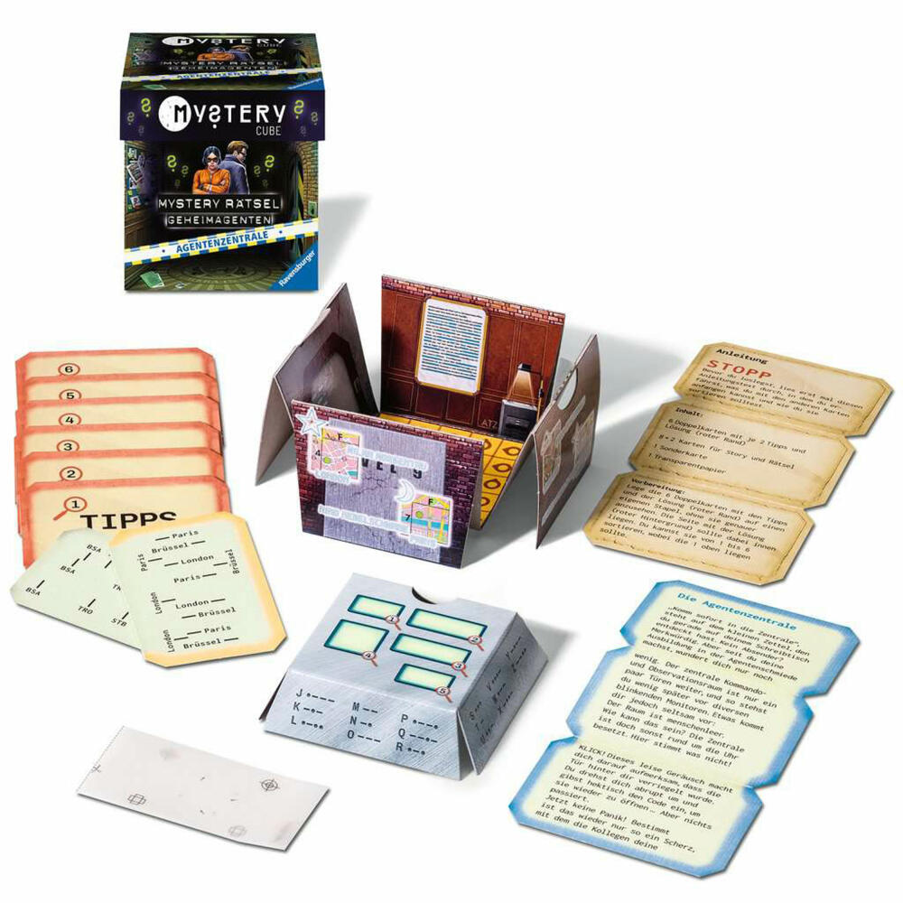 Ravensburger Mystery Cube Die Agentenzentrale, Escape Rätsel, Gesellschaftsspiel, ab 10 Jahren, 20226
