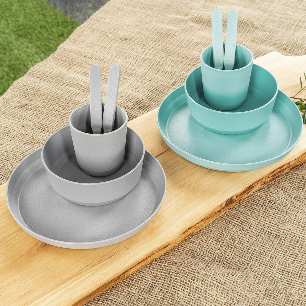 reer Growing Schale, 2er Set, Schüssel, Müslischale, Kinder Geschirr, Blau / Grau, 22043