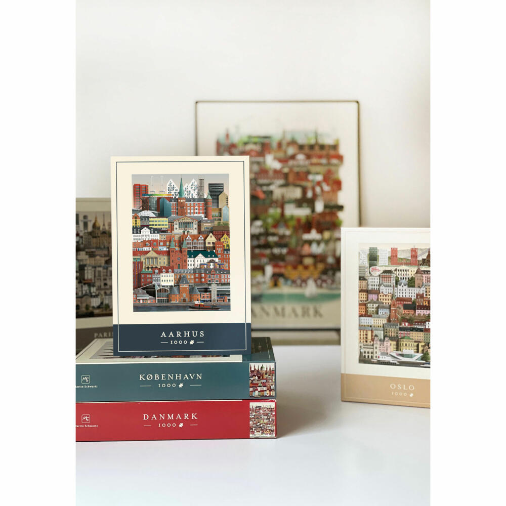 Martin Schwartz Puzzle Aarhus, City Puzzle Denmark, 50 x 70 cm, 1000 pieces, MS0602