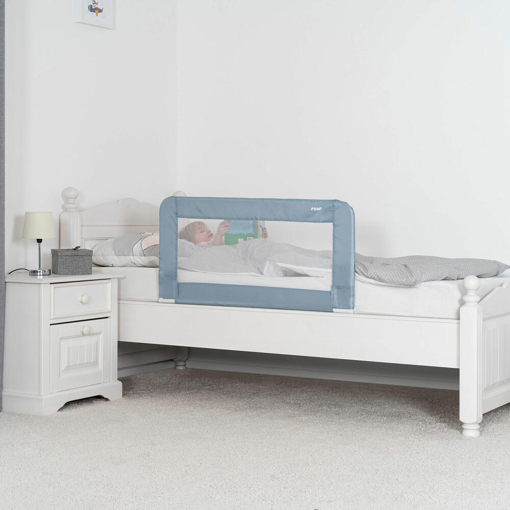 reer Sleep n Keep Bettgitter, Rausfallschutz für Bett, Schutzgitter, Blaugrau Länge 100 cm, 45101
