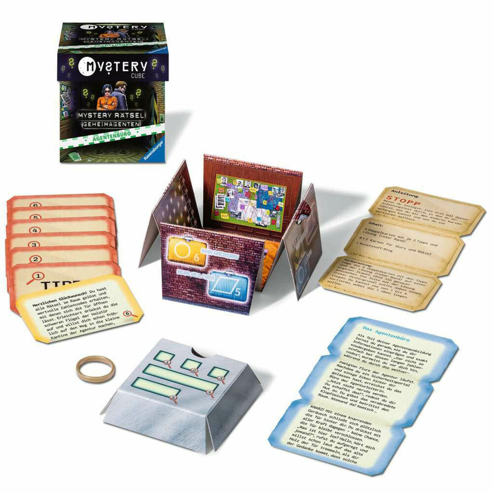 Ravensburger Mystery Cube Das Agentenbüro, Escape Rätsel, Gesellschaftsspiel, ab 10 Jahren, 20225