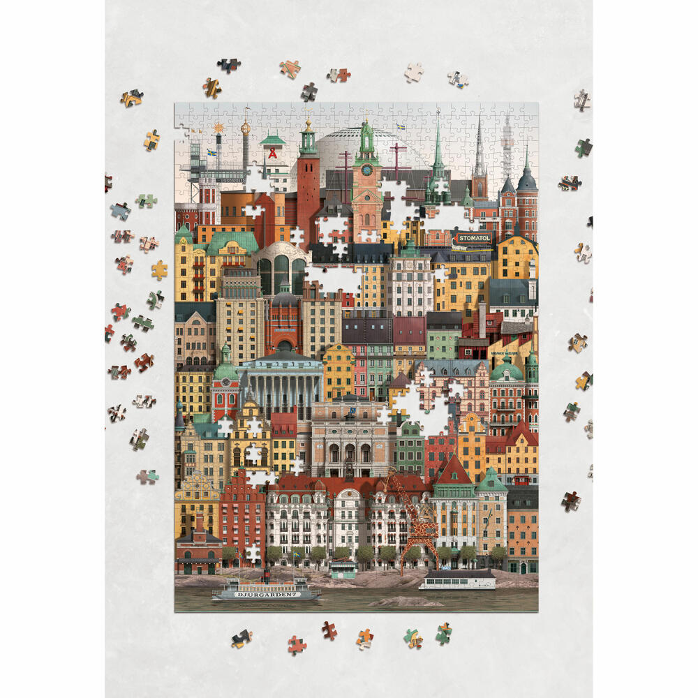 Martin Schwartz Puzzle Stockholm, Städtepuzzle Schweden, 50 x 70 cm, 1000 Teile, MS0603