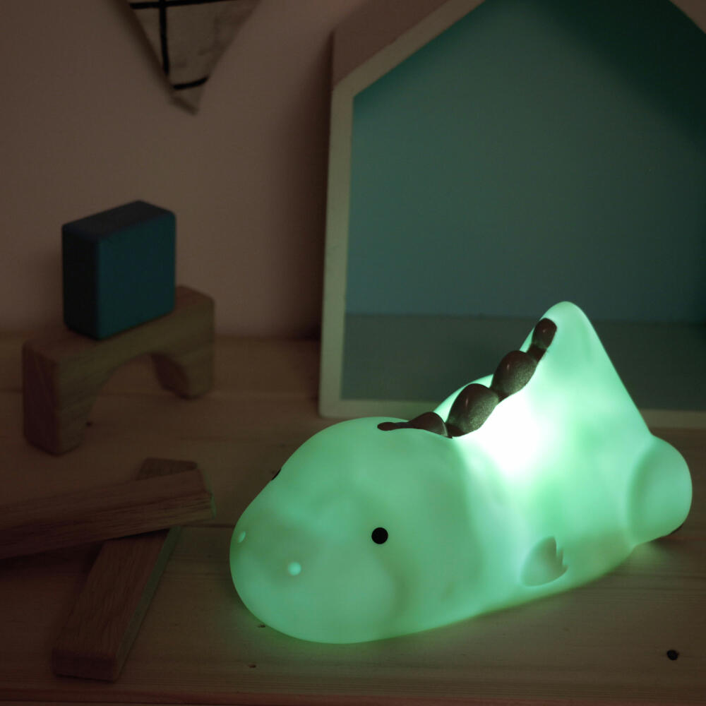 reer lumilu Lazy Friends Dino, Nachtlicht, Schlummerlicht, Beruhigungslicht, LED, mit Timer, 52223
