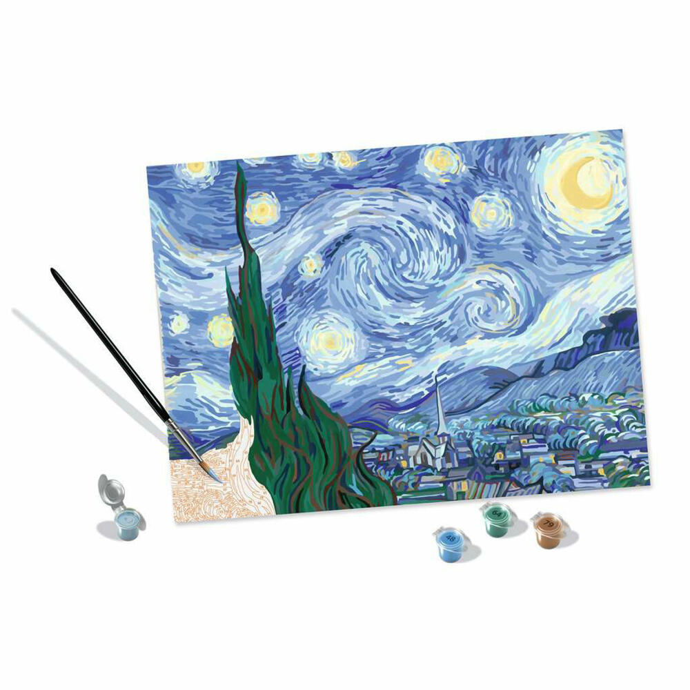 Ravensburger Malen nach Zahlen ART Collection: Starry Night Van Gogh, Malset, Malvorlage, Malen, 23518