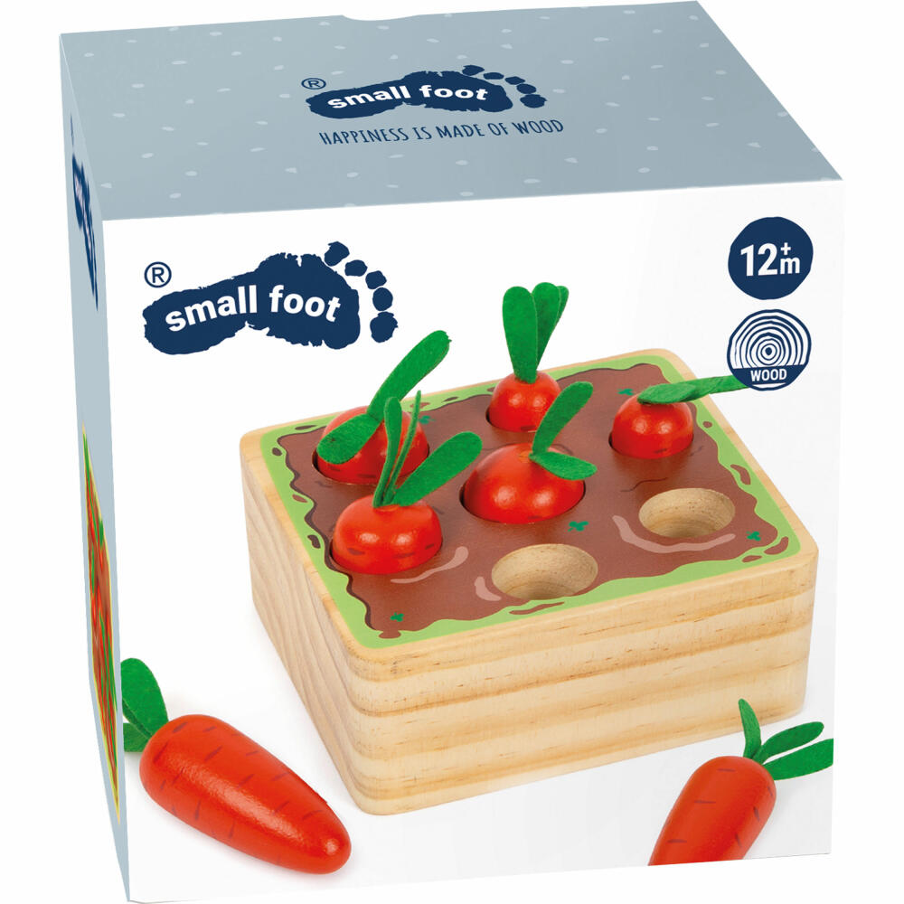 Legler small foot Steckspiel Möhren, Montessori Spielzeug, Sortierspiel, Kinder Spiel, 12212