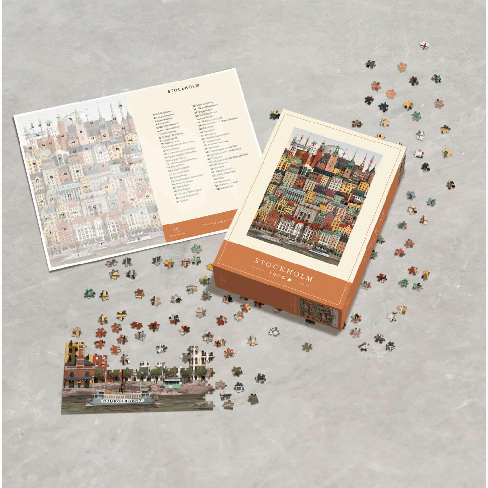 Martin Schwartz Puzzle Stockholm, Städtepuzzle Schweden, 50 x 70 cm, 1000 Teile, MS0603
