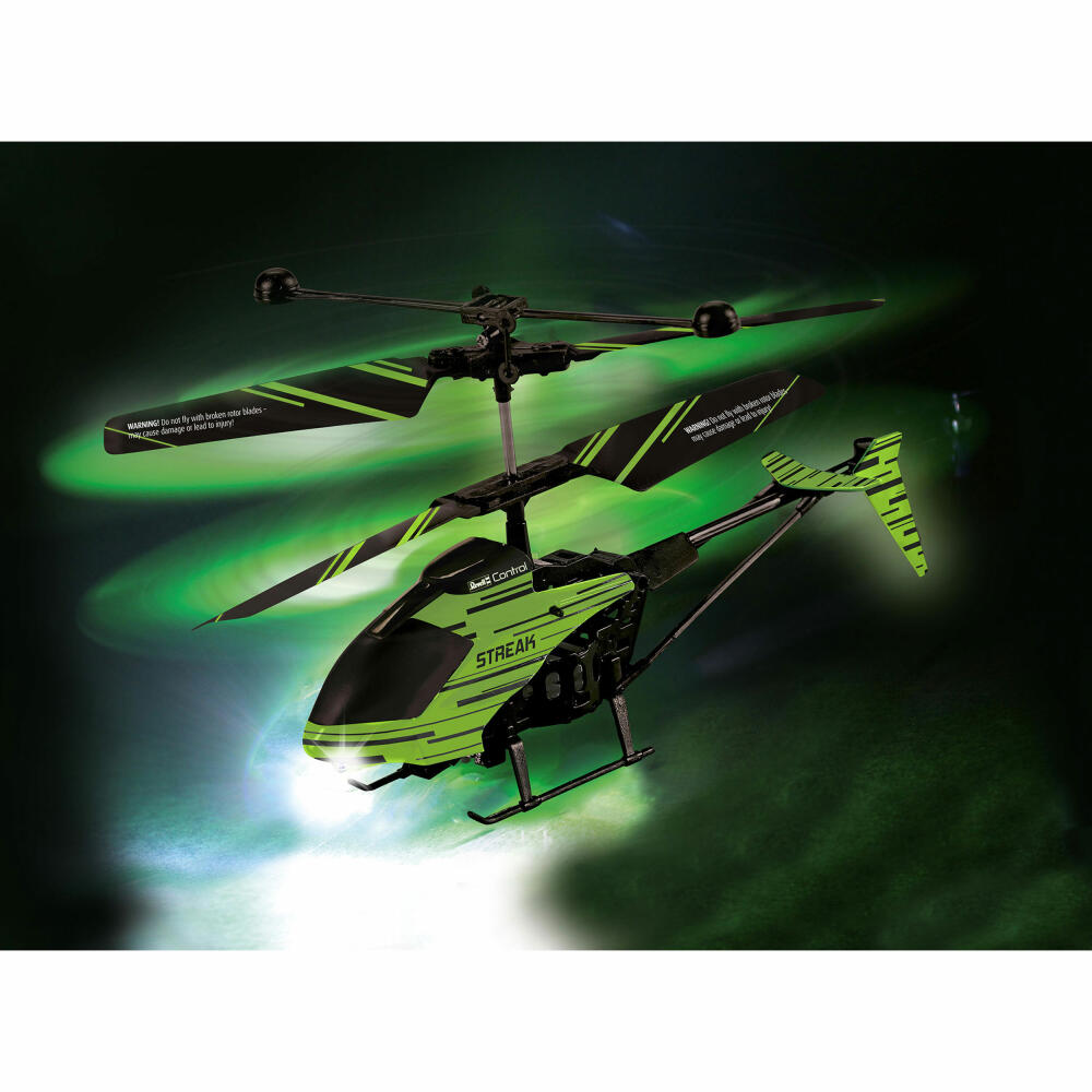Revell Control Glow in the Dark Helicopter Streak, ferngesteuerter Hubschrauber, Infrarot, ab 8 Jahren, 23829