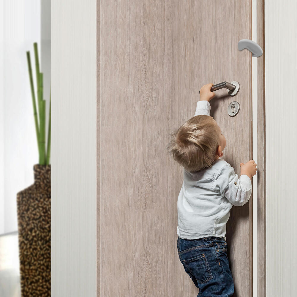 reer Türstopper, Klemmschutz, Kindersicherung, Kinder Sicherung, Tür, Grau, 70061